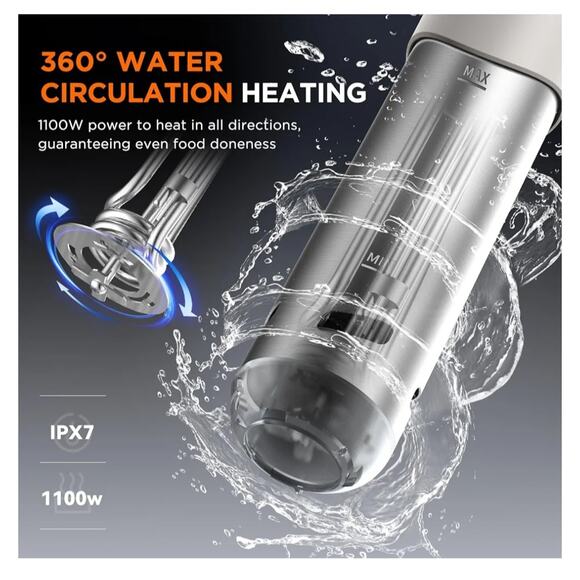 4T7 Sous Vide Precision Cooker 1100W WiFi App Control Immersion Circulator - Picture 8 of 11